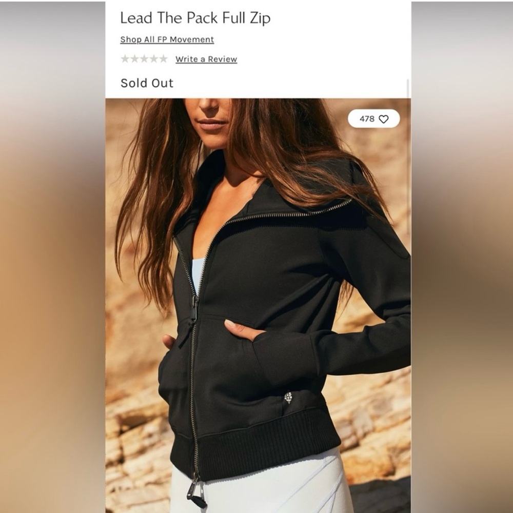 Free People Black Full-Zip Jacket